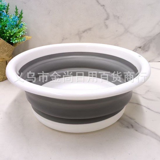 Foldable washbasin for dormitories, portable outdoor travel, silicone telescopic washbasin for students, household laundry full figure