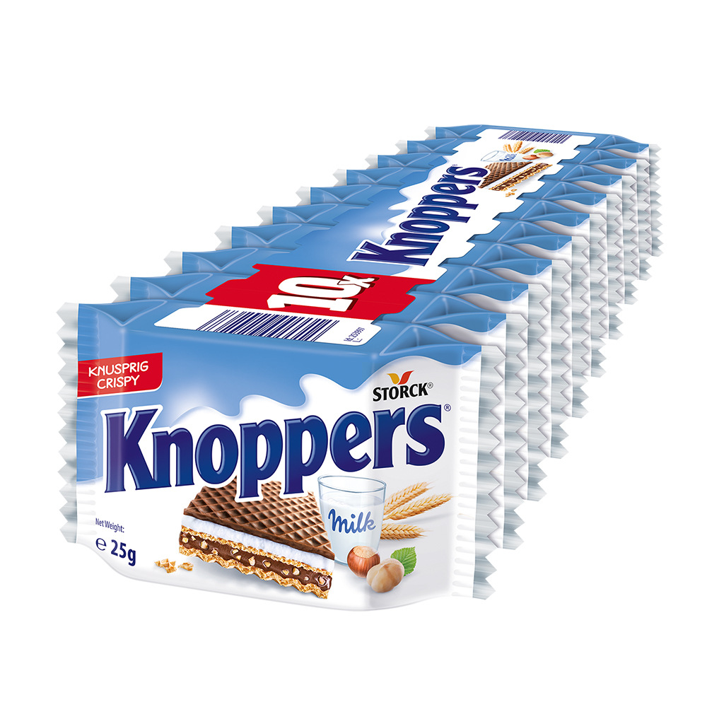 德国进口Knoppers威化牛奶榛子巧克力夹心饼干零食年货喜铺批发详情图4