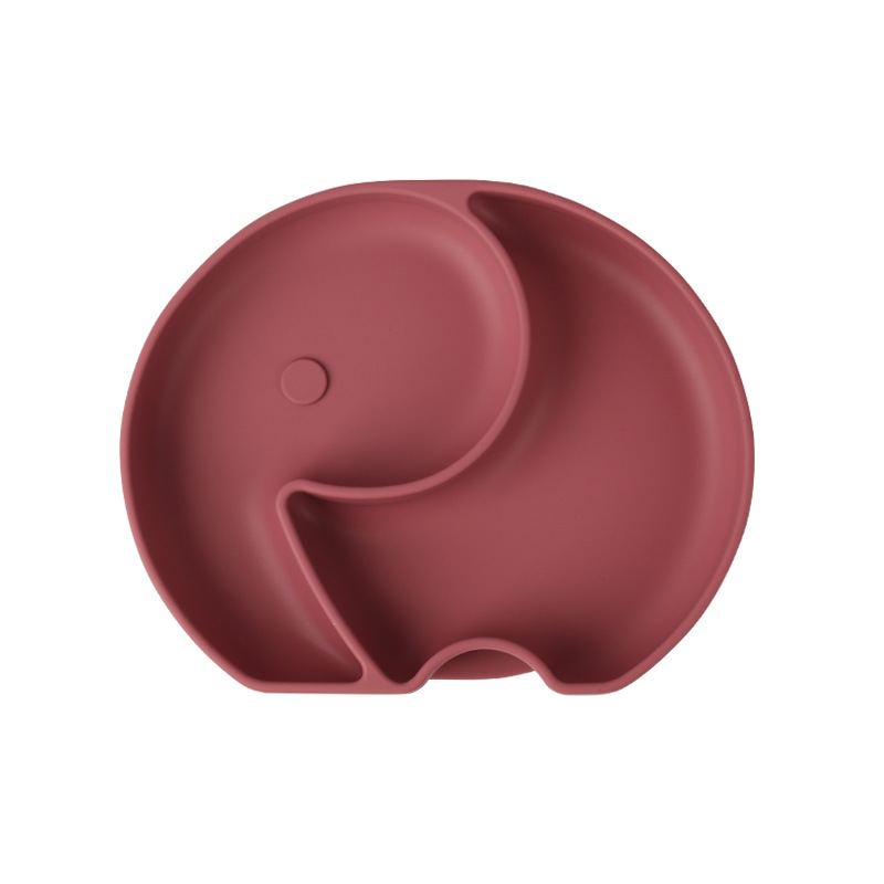 Baby silicone plates, FDA standard large-capacity compartments for babies, new children's dining tableware set Item Picture