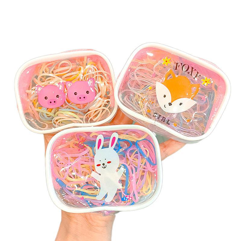儿童发饰头饰/皮筋/彩虹皮筋白底实物图