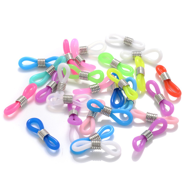 diy anti-slip silicone ring for glasses, eyeglass chain, mask lanyard accessory, metal spring, jelly-colored eco-friendly eyeglass buckle Specification image