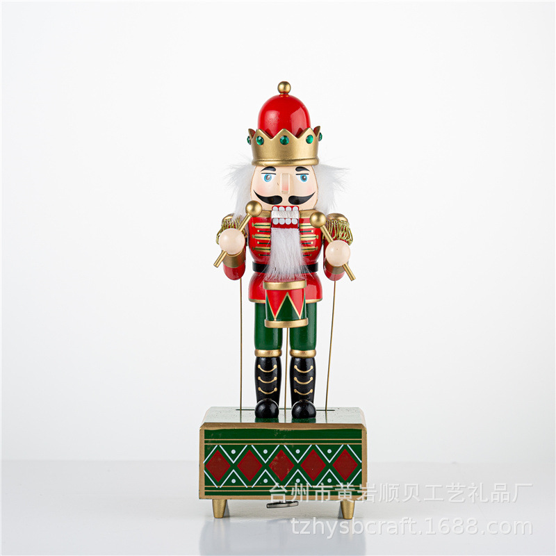 Christmas And New Year Gift 32Cm Boutique Sb58507 Lotus Hand-Painted Nutcracker Clockwork Music Box Application Scenario