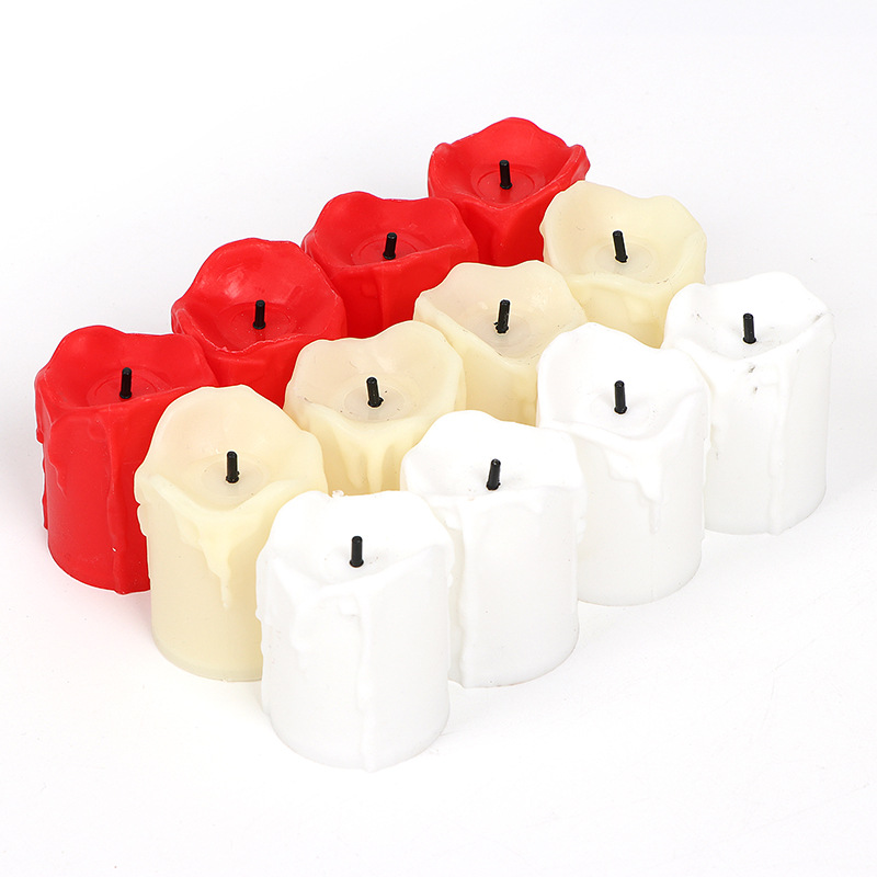 Factory direct sales of Black Heart Tearful Little Tea Wax simulation led electronic candles, smokeless wedding decoration and festival decoration Item Picture