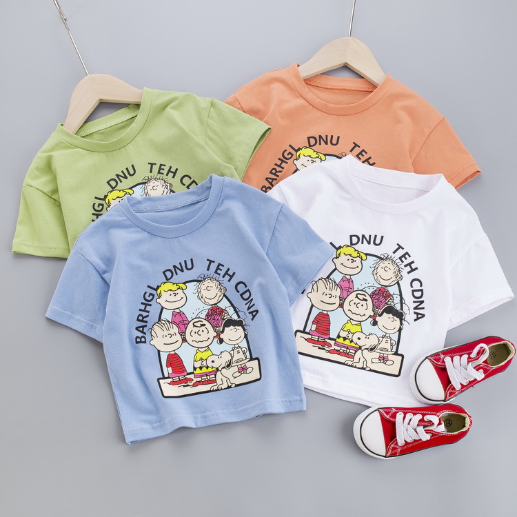 2021 Children's clothing New style T-shirt factory export cartoon children's export short-sleeved T-shirt supply low price wholesale