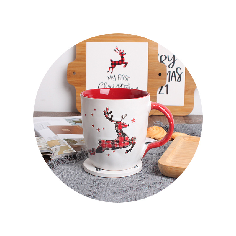 European-Style Ins Elk Mug Alphabet Coffee Mug Creative Breakfast Teacup Business Office Men And Women's Room Ceramic Cup Item Picture