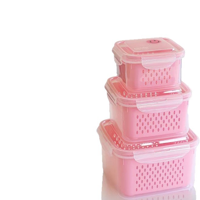 Wholesale of cross-border fruit with water filter microwave boxes, sealed boxes, transparent food preservation boxes, lunch boxes, and plastic food preservation boxes for refrigerators Item Picture