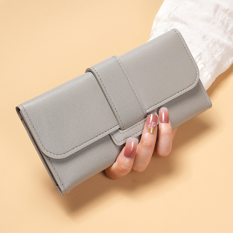 Manufacturer wholesale large-capacity women's long coin pursed wallets, Korean version female student zipper buckle clutch bags for women Item Picture