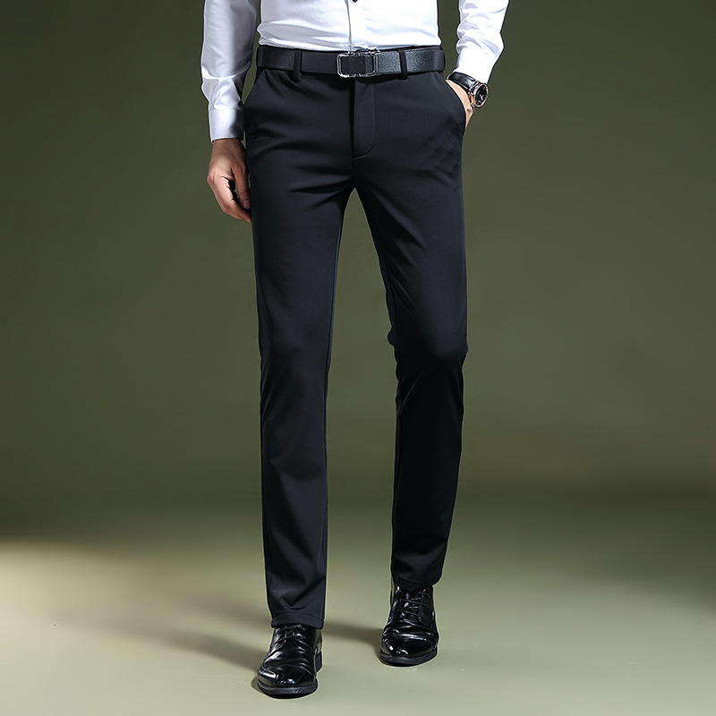 High-quality men's spring and autumn slimming, no-iron stretch business casual pants, and young people's work suit pants details Picture