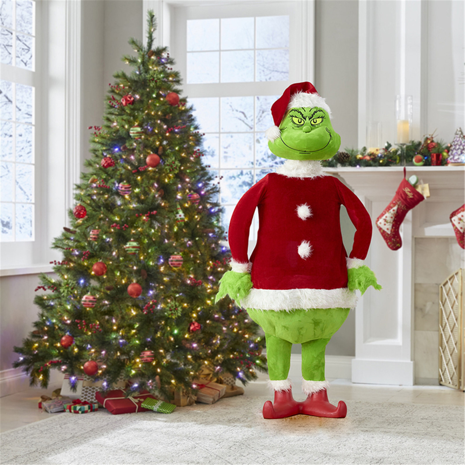 跨境热销圣诞怪杰毛绒玩具Grinch绿毛怪卡通公仔圣诞节装饰详情图2