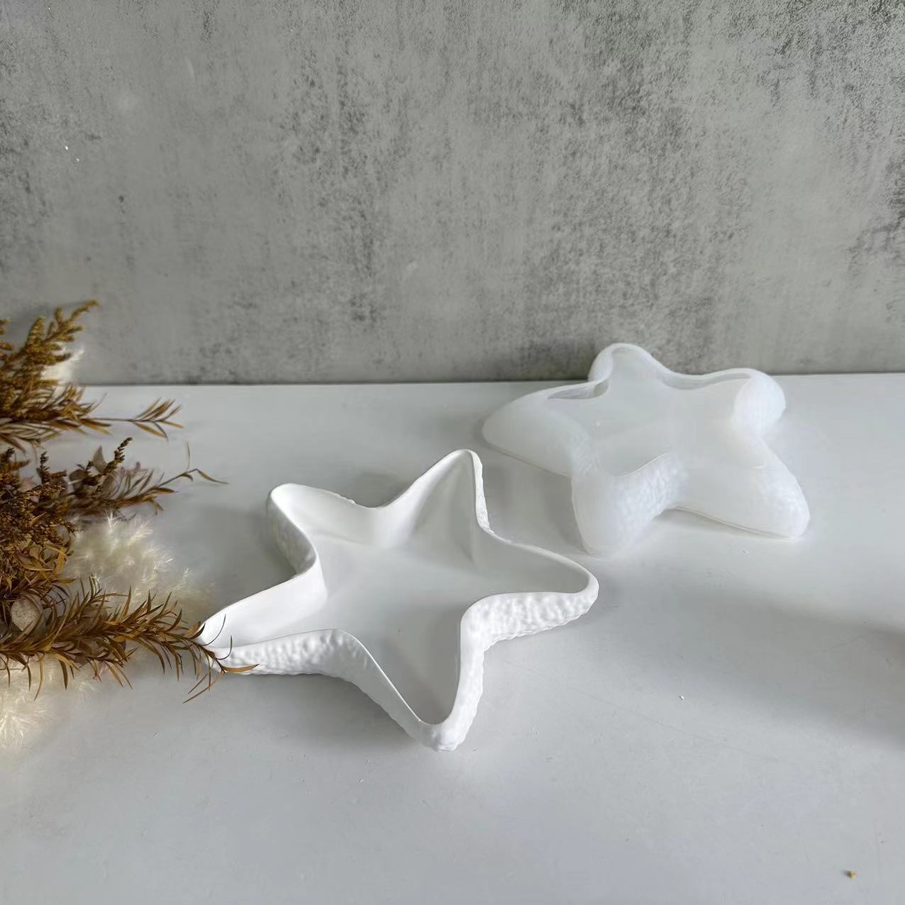 Starfish plate silicone mold, starfish jewelry storage tray gypsum epoxy resin mold details Picture