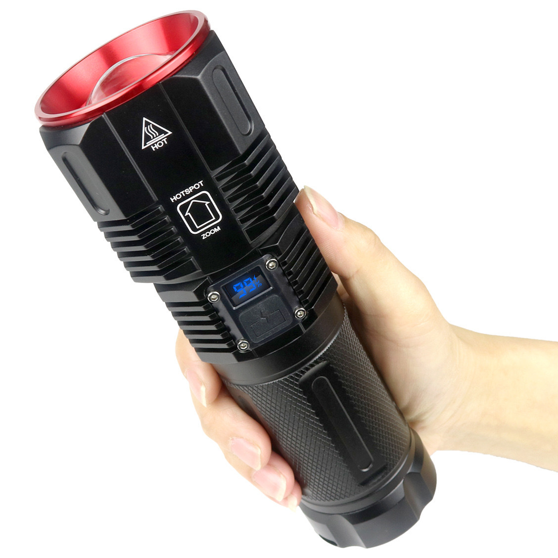 Nuevo blanco al aire libre láser de larga distancia ultra brillante aleación de aluminio linterna digital de alta potencia linterna zoom Item Picture