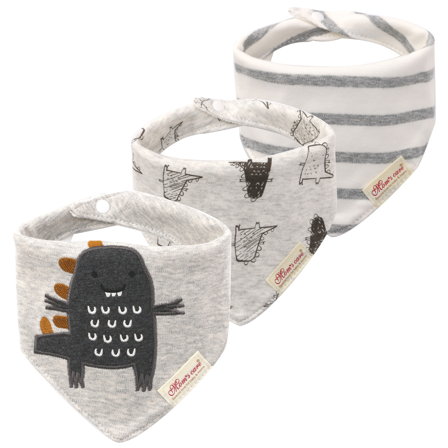 momscare Triangular Towel Baby Products, Children's bibs, bibs, ins Women's Wipes Three-piece set Application Scenario