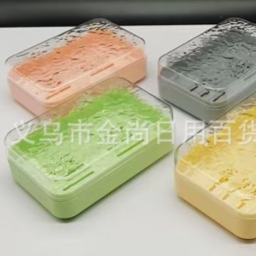 Creative flip-top soap box, balcony soap box, simple transparent plastic draining box, home dormitory soap box, bathroom Application Scenario