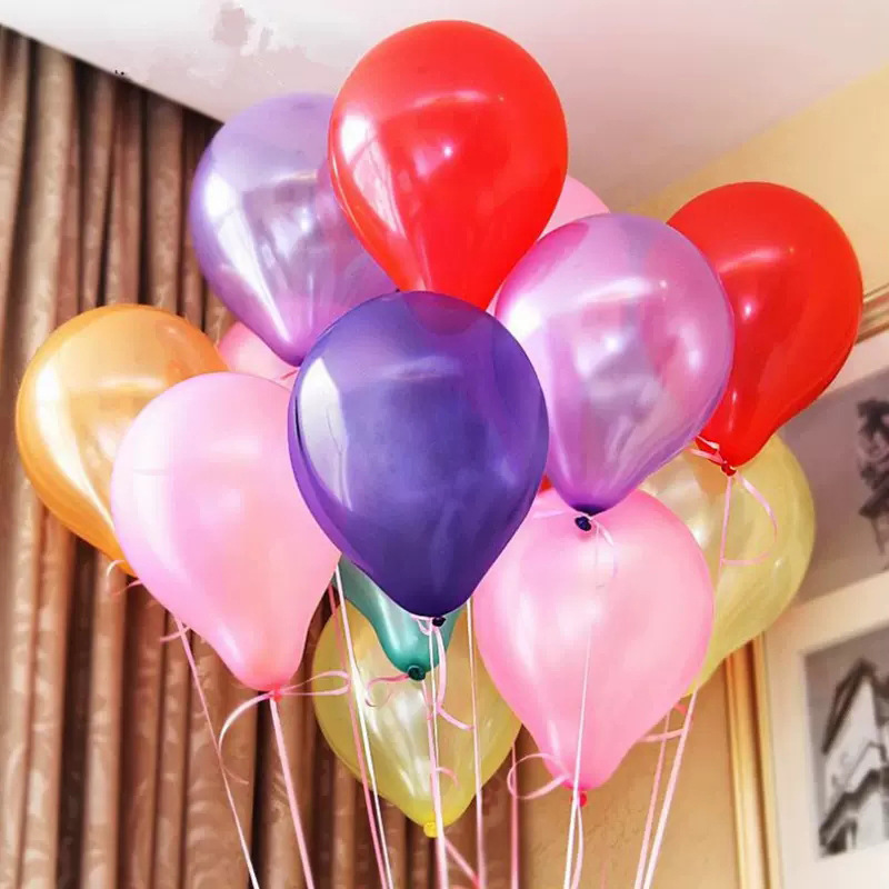 批发加厚12寸2.8克珠光乳胶气球 婚礼生日场景商场装饰派对气球图