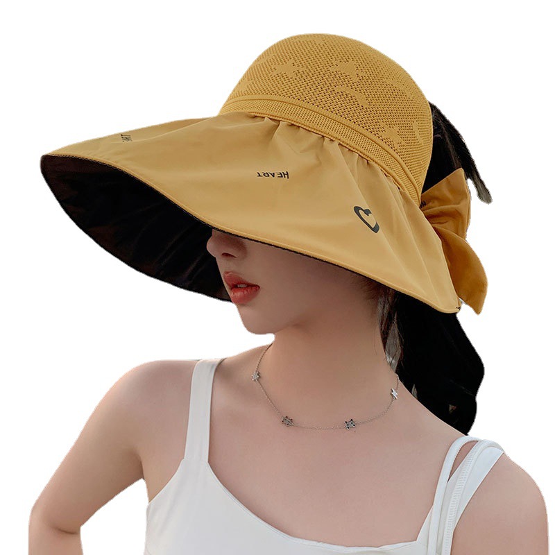 防紫外线黑胶遮阳帽子夏季女士户外防晒折叠空顶帽出游沙滩镂空帽详情图5