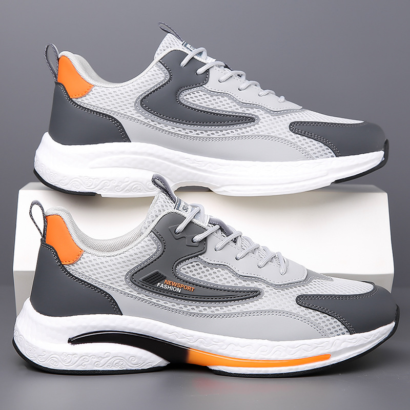 Brand men's shoes 2025 Spring/Summer new style mesh breathable leather waterproof, anti-slip, wear-resistant shoes lightweight shock-absorbing sports shoes Specification image