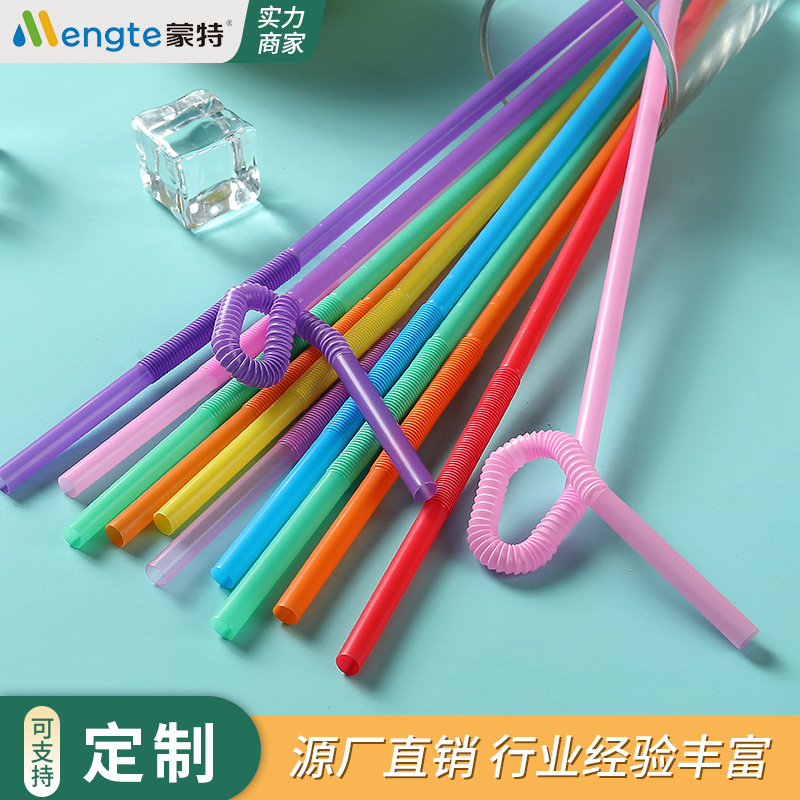 Monte Color Creative Art Straw Food Grade Pp Disposable Elbow Straw Drink Juice Source Factory