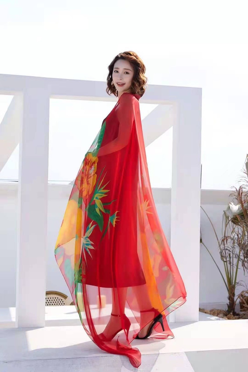 Beach Towel Sunshade And Sunblock Beach Cape Large Size Printed Bikini Variety Scarf 200*135Cm Now