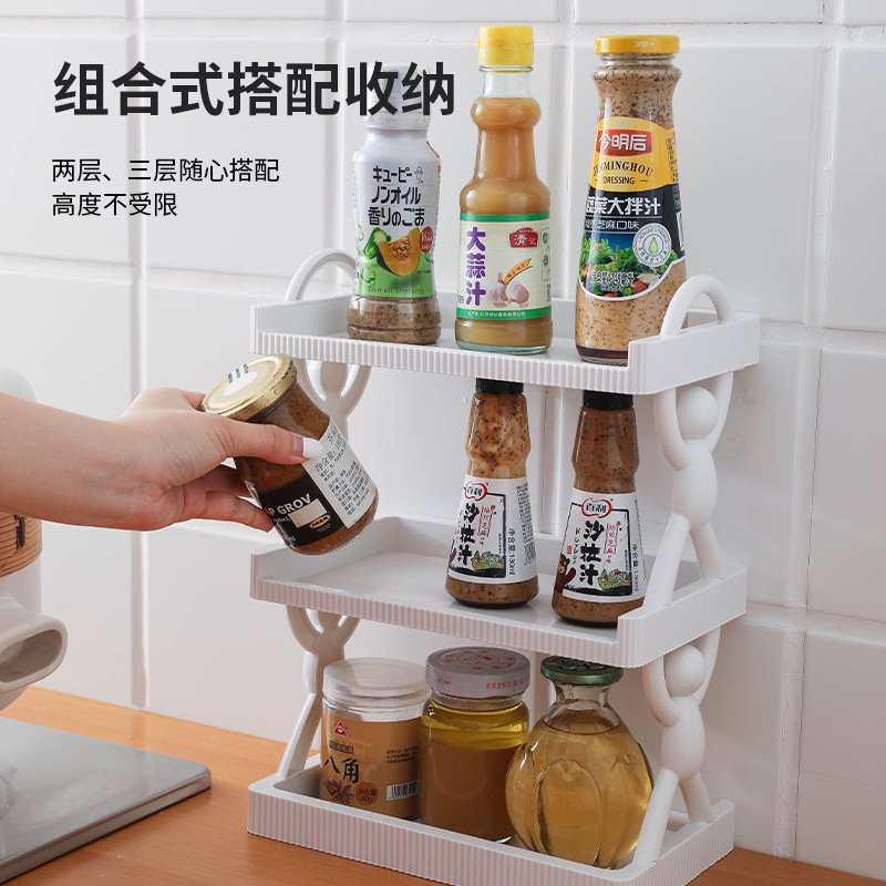 The small figure tiered storage rack, nail-free bathroom and washbasin storage rack, three-layer stacked stationery storage rack, for export only, for export only, for export only Specification image