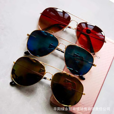 厂家直销防紫外线3026太阳镜太阳眼镜成人儿童装饰镜金属框架墨镜