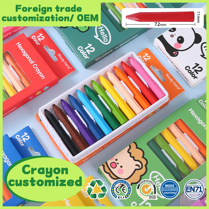 Non Dirty Hand Crayon 12 Color Factory Direct Sales