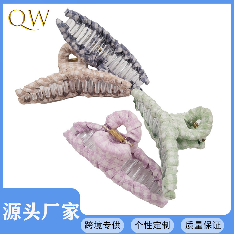 Qiwei Accessories Exclusive Qiwei Accessories Exclusive Qiwei Accessories Cross-border Hair Accessories checkered gripper Cute gripper paired with anime decoration women's headwear and hair accessories