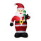 圣诞老人充气模型1.2米商场酒店场景布置道具拐杖圣诞老人气模白底实物图