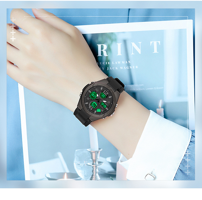 青少年女士手表学生潮流初中高中儿童运动夜光防水多功能电子女表详情21