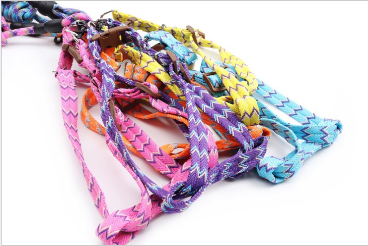 Manufacturers Direct Sales Dog Chain Foam Handle Pet Two-Color Round Rope Chest Back Leash Dog Chest Strap Specification drawing