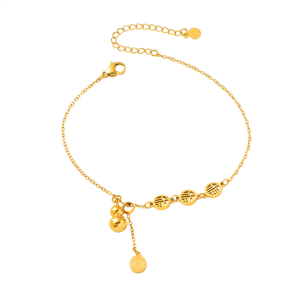 New Chinese-style "Fu" character gourd foot chain for women 2025, a bestseller with a light luxury design and a stylish summer foot chain Item Picture