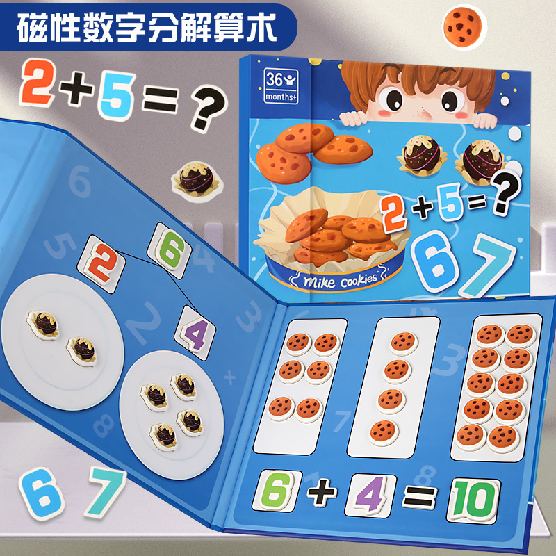 Magnetic two-in-one digital decomposition math enlightenment children's early education and intelligence development toys for boys and girls aged 3 to 6 in kindergartens