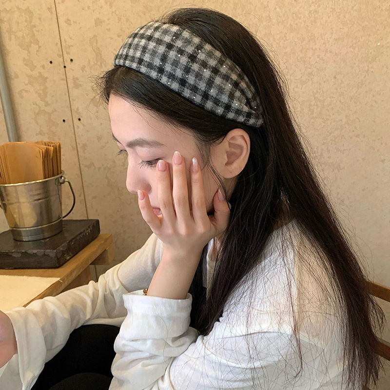 黑灰色系高颅顶发箍简约高级感气质头箍女外出时尚百搭发捆发卡批详情3