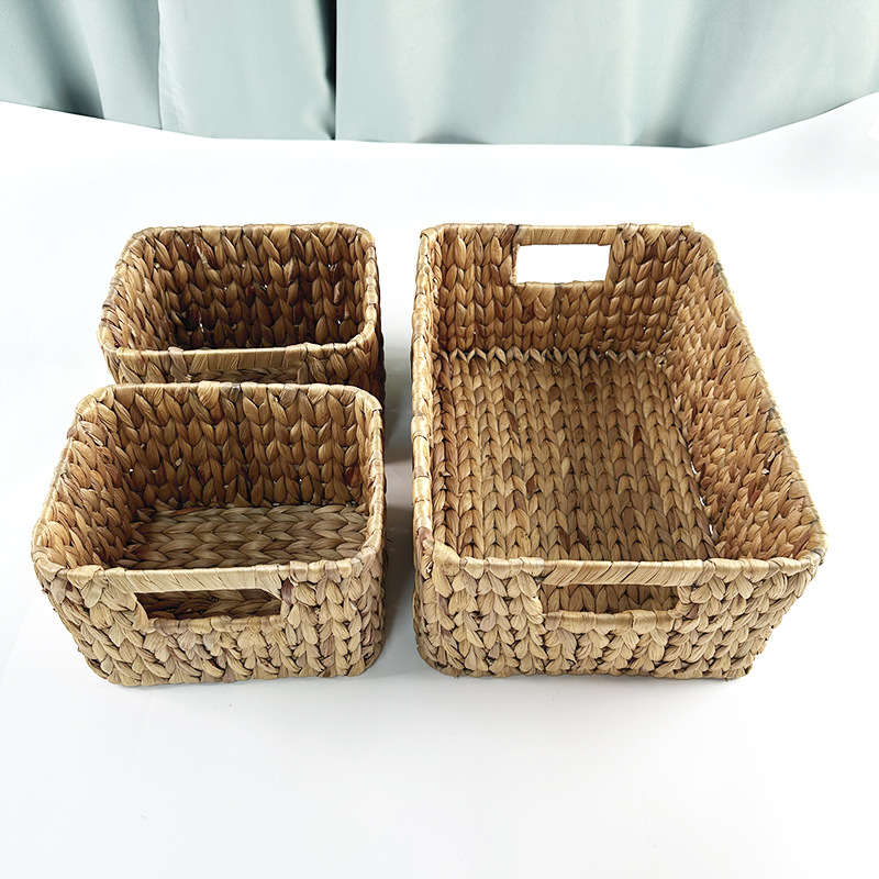 Nordic Water Hyacinth Woven Storage Basket Toy Snacks Dirty Laundry Basket Household Hand-Held Basket Clutter Storage Basket Specification drawing