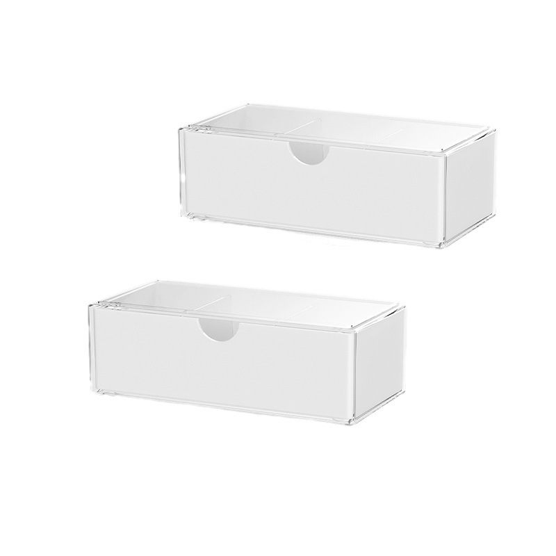 镜柜收纳盒窄细化妆品抽屉收纳盒办公室笔筒透明桌面整理盒储物盒详情图5