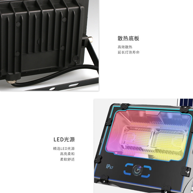 LYUL Cross-border new Product 800W courtyard lighting wall-mounted work emergency solar TGB floodlight pic 5