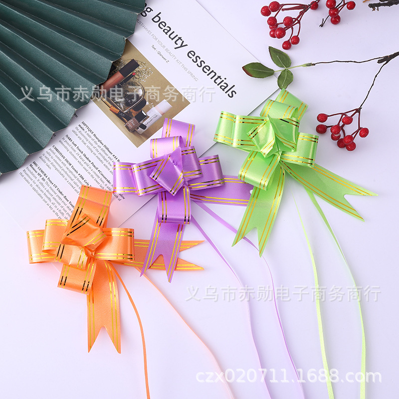No. 30 Hand Pull Flower Wedding Car Decoration Gift Packaging Pull Flower Florist Famous Wood Bonsai Decorative Pull Flower Ribbon Item Picture