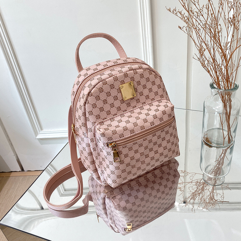 Cross-border women's front pocket printed small backpack 2025 Autumn/Winter Korean version New personalized daily loose change small bag Specification image