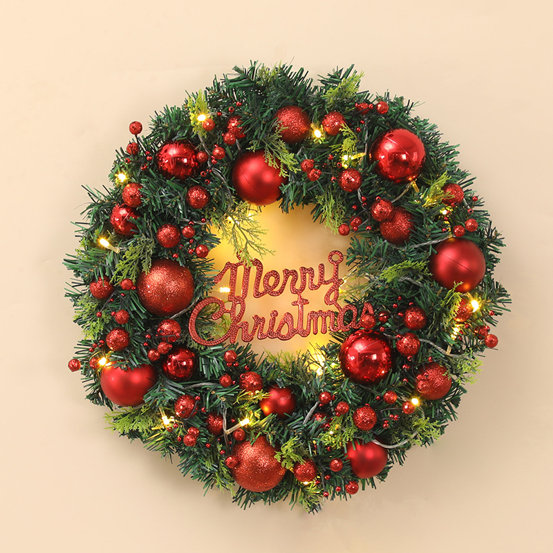 2023 New Christmas Wreath 30/40 Christmas Door Hanging Vine Ring Mall Hotel Window Hanging Christmas Dress details Picture
