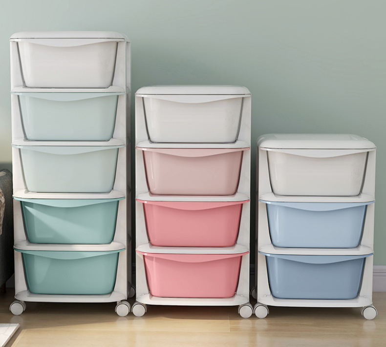 Plastic drawer-type multi-layer storage cabinet