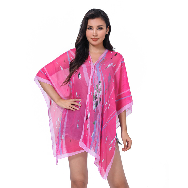 Beach Shawl With A Large Gauze Scarf Beach Sunblock Silk Scarf Summer Bikini Bathing Suit Outside The Veil Women Can Be Launched