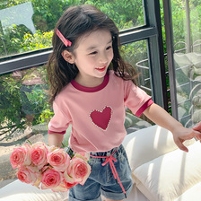 女童夏装t恤2024新款韩版洋气儿童短袖小女孩夏季半袖体恤上衣潮