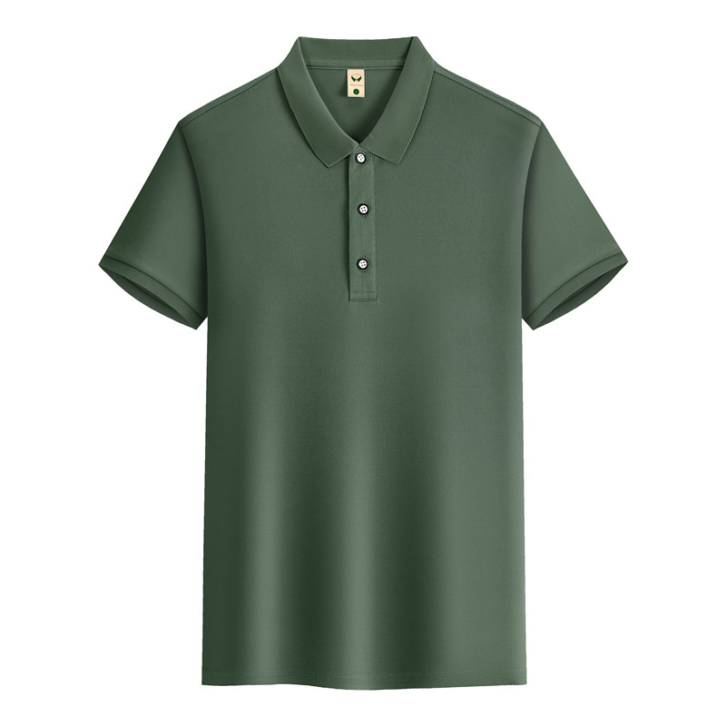 Solid-color ice silk cotton polo shirts, lapel work clothes, custom-made work clothes, logo cultural T-shirts, advertising T-shirts, wholesale and printing Item Picture