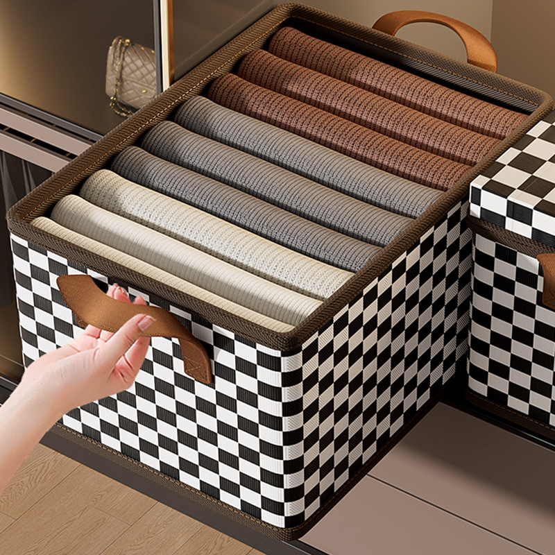 Clothing Pants Storage Household Drawer Type Wardrobe Clothing Fabric Layering Artifacts Folding Storage Basket Organizer Box