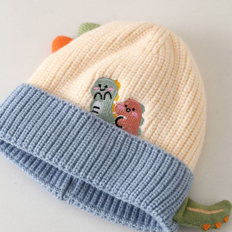 宝宝帽子秋冬季新款宝宝毛线帽护耳可爱小恐龙针织帽男女童针织帽详情14
