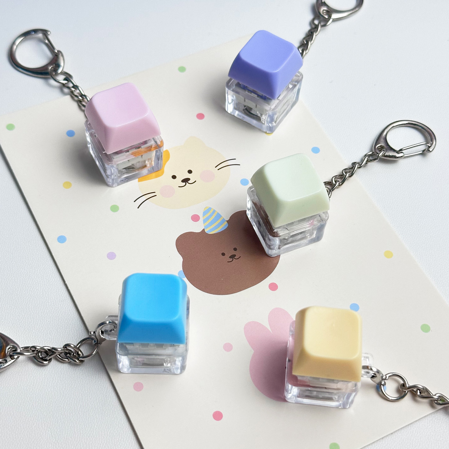 Cross-border block decompression key PC cap mechanical shaft keyboard decompression pinch test shaft key keychain pendant Specification image