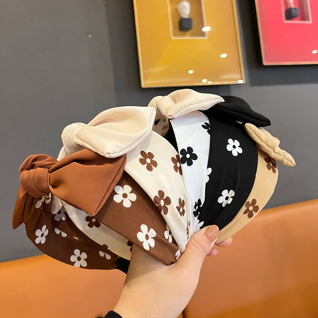 女时尚气质洗脸发卡发箍 ins新款百搭网红压发宽边蝴蝶结头箍发饰