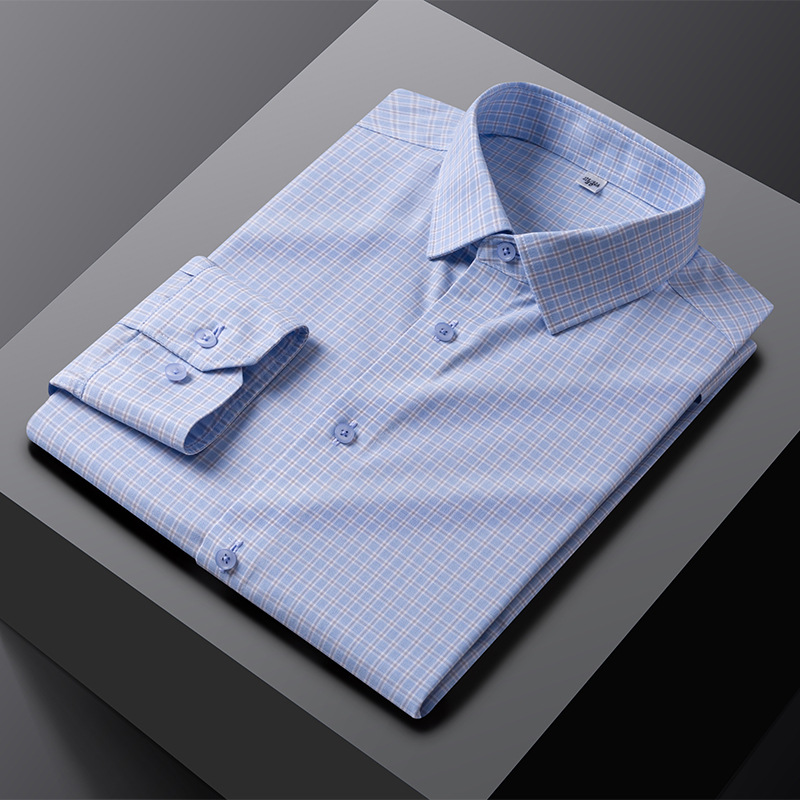 Ready-to-wear 2025 summer no-iron long-sleeved shirt men's casual business professional shirt in stock with logo details Picture