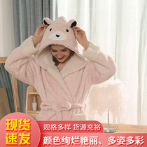 Autumn and winter padded padded robe with extended padded padded robe for women in winter