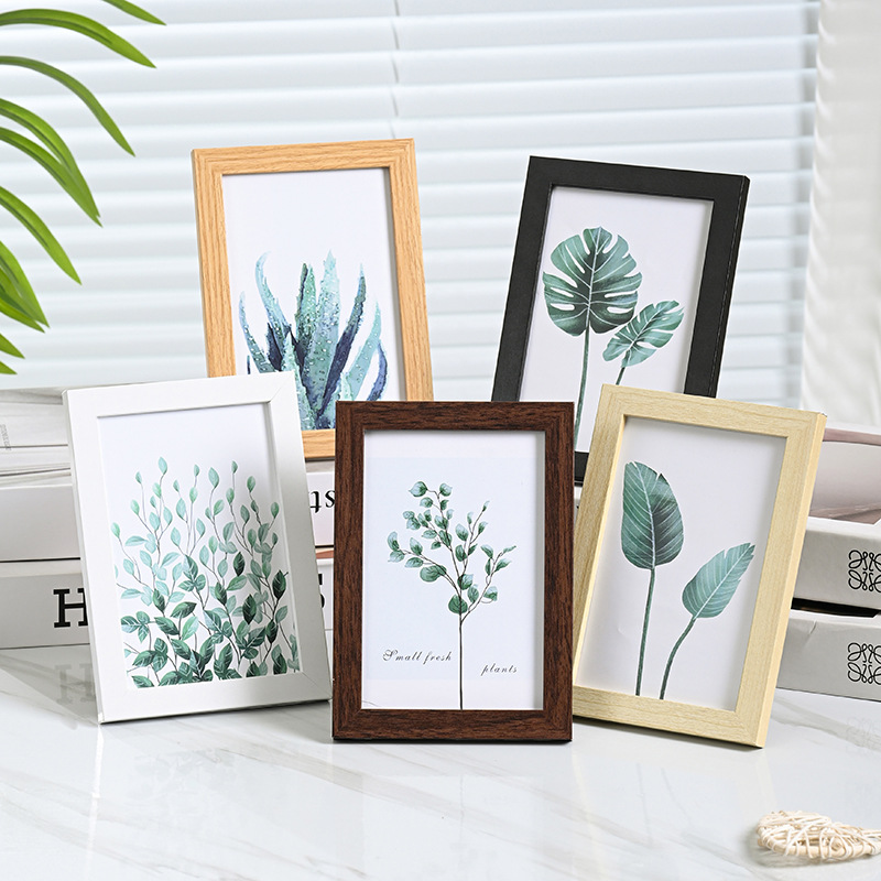 木质简约相框摆台画框挂墙5寸6寸7寸8寸10寸A4手工照片墙相框批发