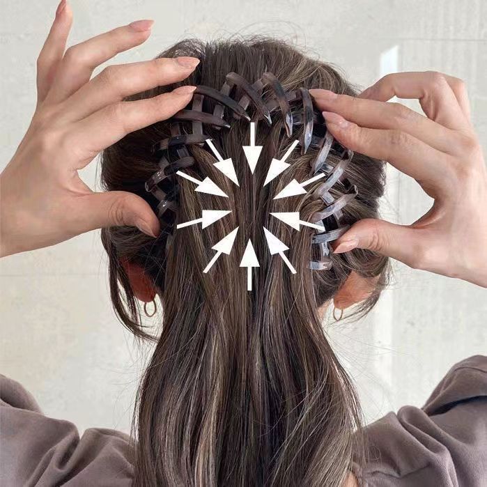 Bun Hair With High Ponytail Hairpin Accessories Folding Retractable Hairpin Hair Accessories Lazy Man Bird's Nest Hair Band Korean Grip Clip Specification drawing